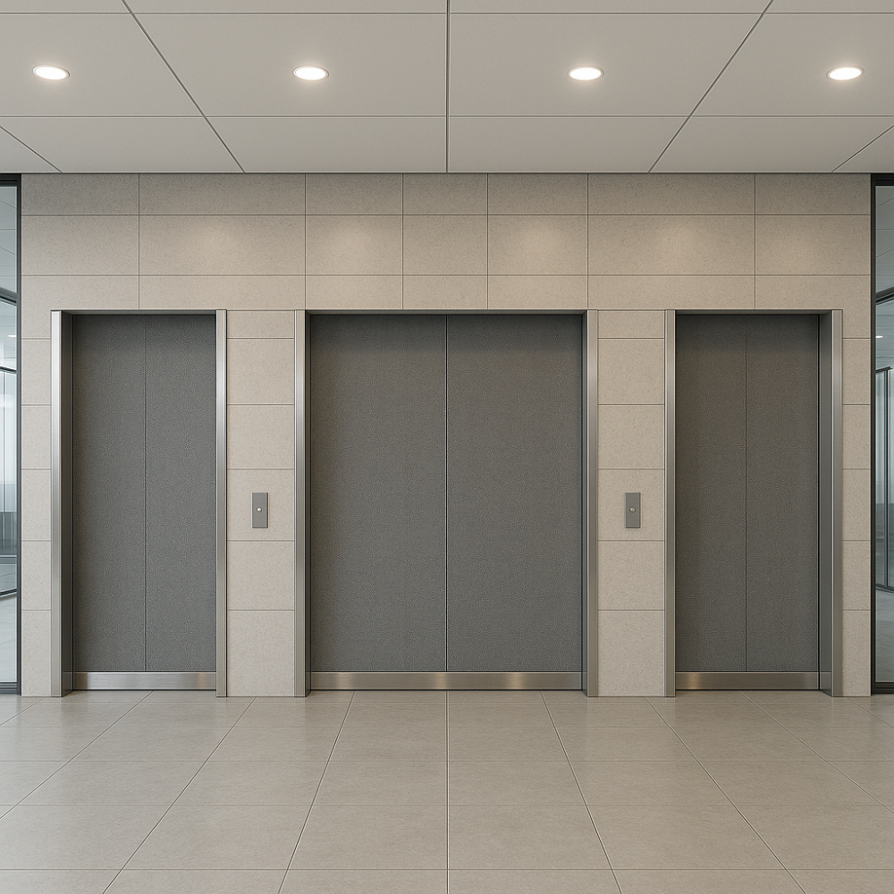 Fire curtain installed across opening